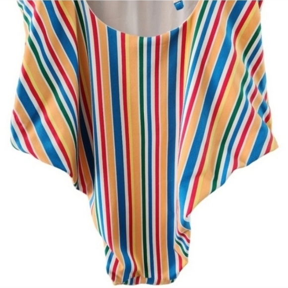 Onia Gabriella Swimsuit Womens Size Small One Peace Rainbow Striped High Cut - Picture 9 of 12